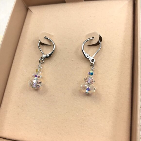 Authentic Kirks Folly Simulated Diamond 925 Sterling Silver Dangle Earrings - Picture 2 of 8